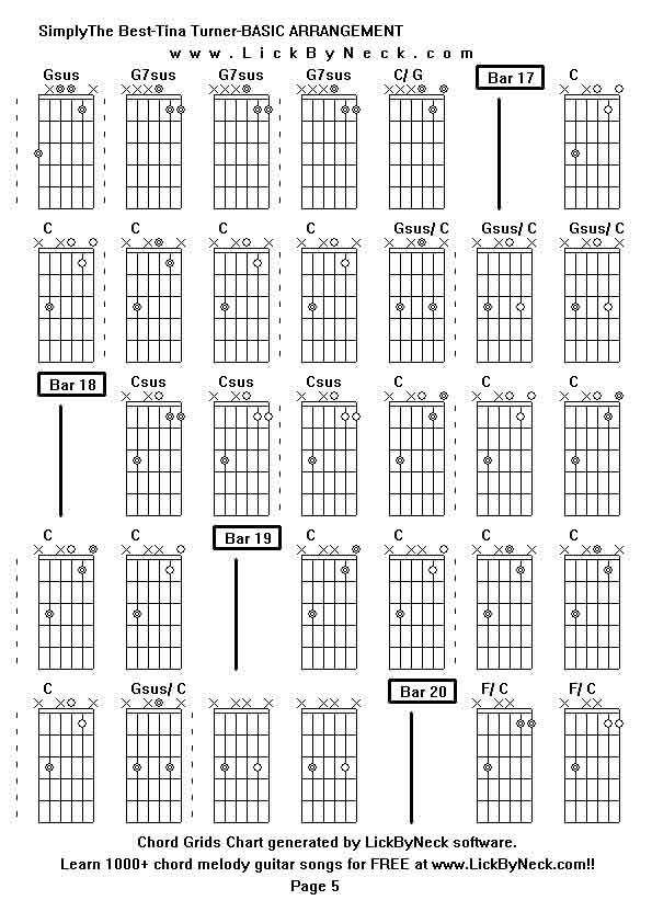 Chord Grids Chart of chord melody fingerstyle guitar song-SimplyThe Best-Tina Turner-BASIC ARRANGEMENT,generated by LickByNeck software.